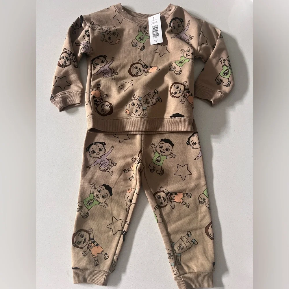 CoComelon‎ 2 Piece Baby Pullover & Jogger Pants Set Tan 18 Month NWT